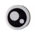 Lego NEW - Tile Round 1 x 1 with Black Eye with Pupil and Circle Pattern~ [White]