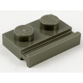 Lego Used - Plate Modified 1 x 2 with Door Rail~ [Dark Gray]