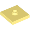 Lego NEW - Plate Modified 2 x 2 with Groove and 1 Stud in Center (Jumper)~ [Bright Light Yellow]