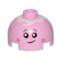 Lego NEW - Brick Round 2 x 2 Dome Top with Smile Eyes with Pupils Pink Cheeks andIc~ [Bright Pink]