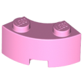 Lego Used - Brick Round Corner 2 x 2 Macaroni with Stud Notch and ReinforcedUndersi~ [Bright Pink]