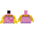 Lego NEW - Torso Top with Dark Pink Butterflies Heart Necklace and White FlowersPat~ [Bright Pink]