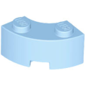 Lego NEW - Brick Round Corner 2 x 2 Macaroni with Stud Notch and Reinforced Un~ [Bright Light Blue]