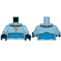 Lego NEW - Torso Spacesuit with Blue Wide Belt Pattern / Bright Light Blue Arm~ [Bright Light Blue]