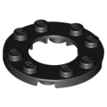 Lego NEW - Plate Round 4 x 4 with 2 x 2 Round Open Center~ [Black]