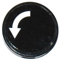 Lego Used - Tile Round 2 x 2 with Bottom Stud Holder with White Curved Arrow on Black Back~ [Black]