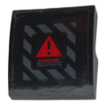 Lego Used - Slope Curved 2 x 2 x 2/3 with Red Warning Triangle on Dark Bluish Gray Danger~ [Black]