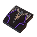 Lego NEW - Slope Curved 2 x 2 x 2/3 with Silver Claws and Dark Purple Highlights Pattern~ [Black]