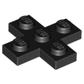 Lego NEW - Plate Modified 3 x 3 Cross~ [Black]