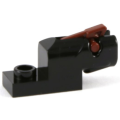 Lego Used - Projectile Launcher 1 x 2 Mini Blaster / Shooter with Reddish Brown Trigger (1~ [Black]