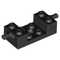 Lego NEW - Brick Modified 2 x 4 with Wheels Holder with 2 x 2 Cutout and Hole~ [Black]