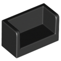 Lego NEW - Panel 1 x 2 x 1 with Rounded Corners and 2 Sides~ [Black]