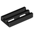 Lego Used - Tile Modified 1 x 2 Grille with Bottom Groove / Lip~ [Black]