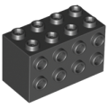 Lego Used - Brick Modified 2 x 4 x 2 with Studs on Sides~ [Black]