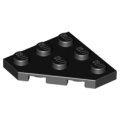 Lego NEW - Wedge Plate 3 x 3 Cut Corner~ [Black]
