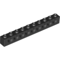 Lego NEW - Technic Brick 1 x 10 with Holes~ [Black]
