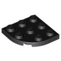 Lego NEW - Plate Round Corner 3 x 3~ [Black]