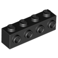 Lego NEW - Brick Modified 1 x 4 with Studs on Side~ [Black]
