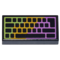 Lego NEW - Tile 1 x 2 with Computer Keyboard Dark Pink Bright Light Orange and Lime RGB Pa~ [Black]