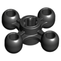 Lego Used - Technic Knob Cog / Gear / Wheel with Axle Hole (+ Orientation)~ [Black]