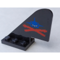 Lego Used - Tail with Rounded Top Aquazone Aquashark Blue Shark with Red 'X' Pattern~ [Black]