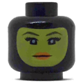 Lego NEW - Minifigure Head Female Balaclava with Yellow Face Black Eyelashes TaperedEyebr~ [Black]