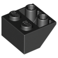 Lego Used - Slope Inverted 45 2 x 2 with Flat Bottom Pin~ [Black]