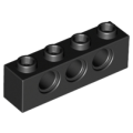 Lego Used - Technic Brick 1 x 4 with Holes~ [Black]