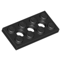 Lego NEW - Technic Plate 2 x 4 with 3 Holes~ [Black]
