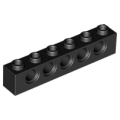 Lego NEW - Technic Brick 1 x 6 with Holes~ [Black]