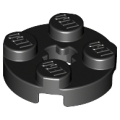 Lego NEW - Plate Round 2 x 2 with Axle Hole~ [Black]