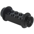 Lego Used - Brick Modified 2 x 4 with Black Wheels Train Spoked Small (23mm D.) and Black~ [Black]