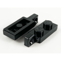 Lego Used - Hinge Plate 1 x 2 Locking with 1 Finger on End with Bottom Groove~ [Black]