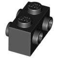 Lego NEW - Brick Modified 1 x 2 with Studs on 2 Sides~ [Black]