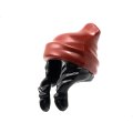 Lego NEW - Minifigure Hair Combo Hair with Hat 2 Braids over Shoulders with Molded DarkRe~ [Black]