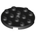 Lego NEW - Plate Round 4 x 4 with Hole~ [Black]