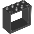 Lego NEW - Window 2 x 4 x 3 - Hollow Studs~ [Black]