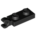 Lego Used - Plate Modified 1 x 2 with Clip on End (Horizontal Grip)~ [Black]