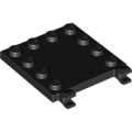 Lego NEW - Tile Modified 4 x 4 with Studs on Edges and 2 Open O Clips (Horizontal Grip)~ [Black]