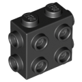 Lego NEW - Brick Modified 1 x 2 x 1 2/3 with Studs on Side and Ends~ [Black]