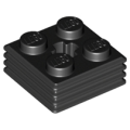 Lego NEW - Brick Modified 2 x 2 x 2/3 Ribbed with Axle Hole~ [Black]