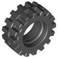 Lego Used - Tire 15mm D. x 6mm Offset Tread Small - Band Around Center of Tread~ [Black]
