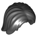 Lego NEW - Minifigure Hair Mid-Length Tousled with Center Part~ [Black]