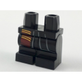Lego NEW - Hips and Medium Legs with Robe Ends and Dark Red Scarf with Bright LightOrange~ [Black]