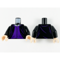Lego NEW - Torso Harry Potter Robe Open over Dark Purple Vest with Buttons andPockets Whi~ [Black]