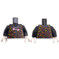 Lego NEW - Torso Shirt with Bright Pink Bow Tie and Red Orange and Bright Light OrangePol~ [Black]
