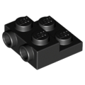 Lego NEW - Plate Modified 2 x 2 x 2/3 with 2 Studs on Side~ [Black]
