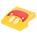 Lego NEW - Slope Curved 2 x 2 x 2/3 with Bright Light Yellow Eyes and Red Op~ [Bright Light Orange]