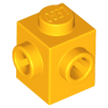 Lego NEW - Brick Modified 1 x 1 with Studs on 2 Sides Adjacent~ [Bright Light Orange]