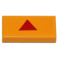 Lego Used - Tile 1 x 2 with Red Triangle Pattern (Sticker) - Set 75170~ [Bright Light Orange]